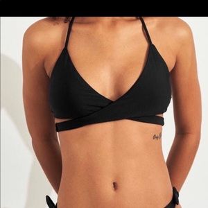 Hollister black wrap triangle bikini top